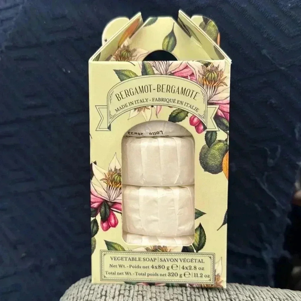BERGAMOT MADE IN ITALY 4 rounds OF SOAP NWT IN BOX GREAT STOCKING STUFFER! 🎅